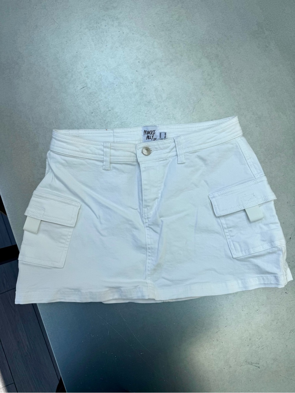 Princess Polly White Cargo Mini Skort with Utility Pockets